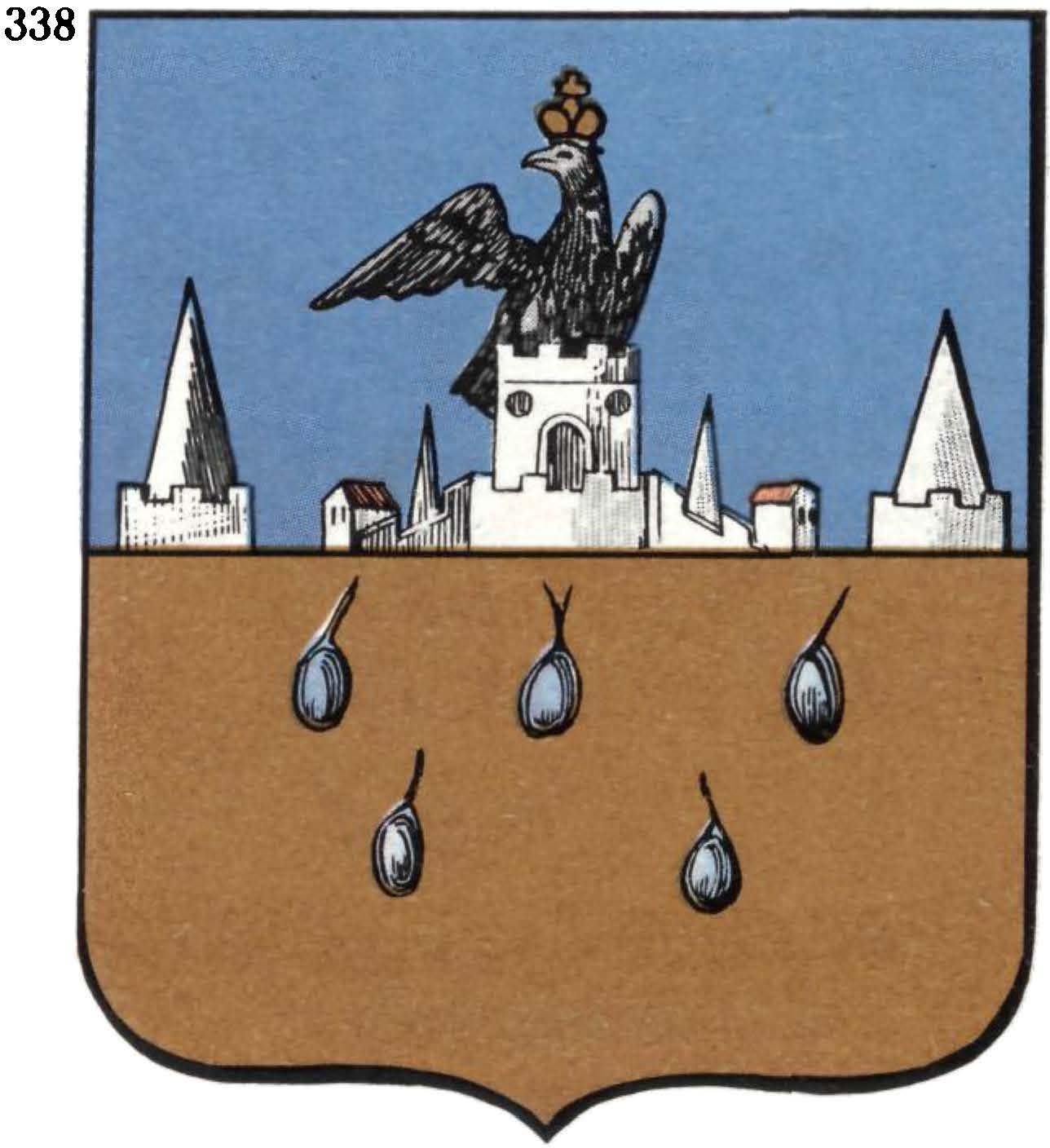 Герб с орлом на крепости